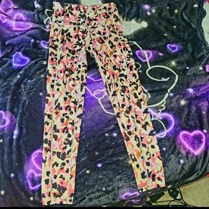 Ideology Women's Size XS Pink Leopard Print Leggings w Pockets
